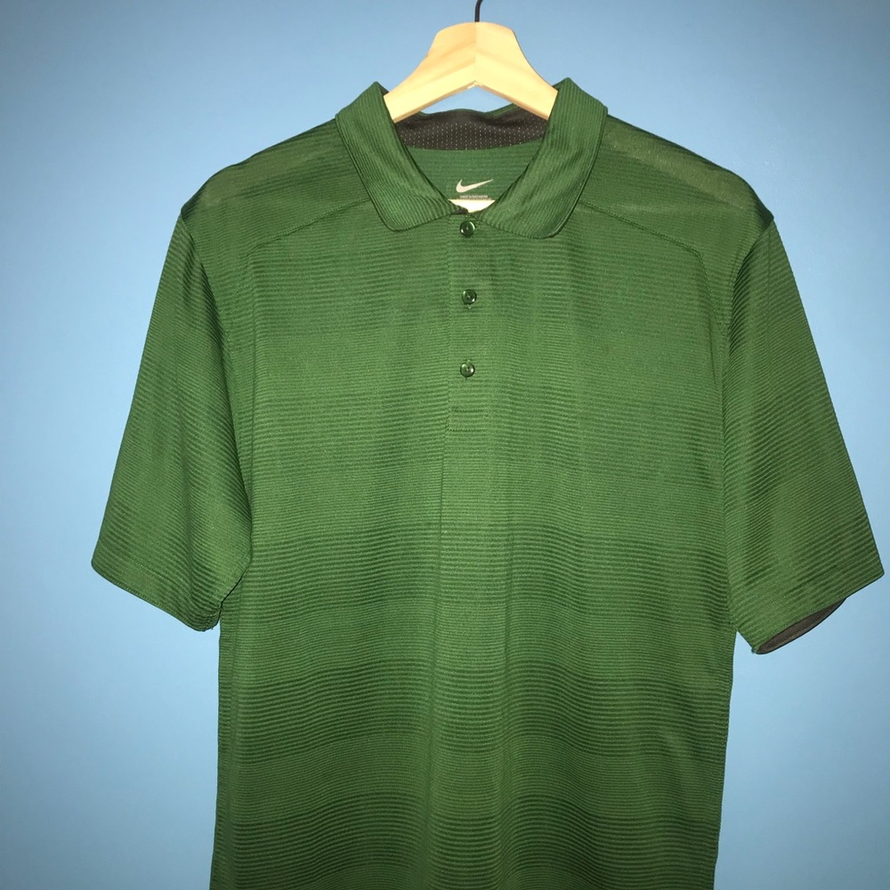 Green Nike Dri-fit golf polo